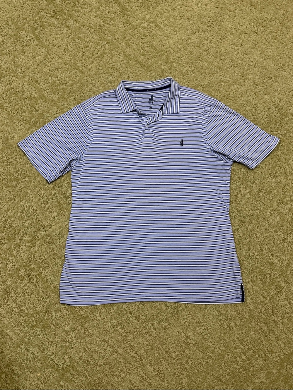 johnnie-O Blue and White Striped Polo